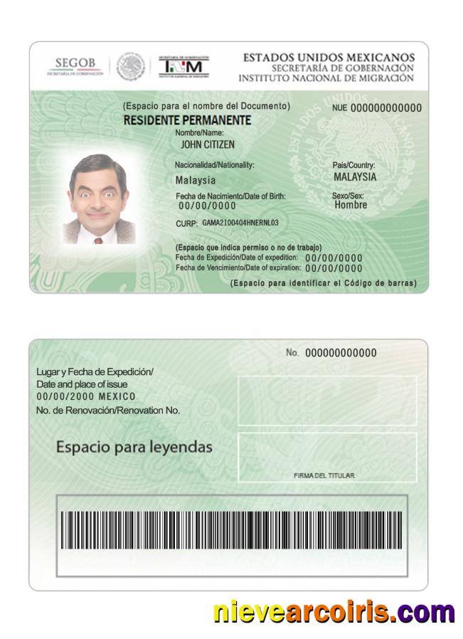 Mexico green card (residence permit)